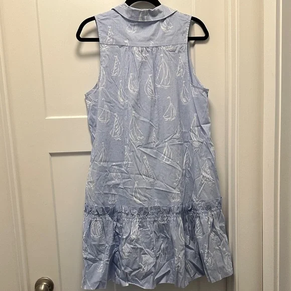 Lilly Pulitzer Light Blue Sailboat Tiered Sleeveless Dress - Picture 5 of 6
